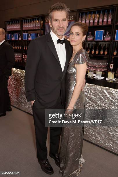 Writer-producer David Benioff and actor Amanda Peet attend the 2017 Vanity Fair Oscar Party hosted by Graydon Carter at Wallis Annenberg Center for...