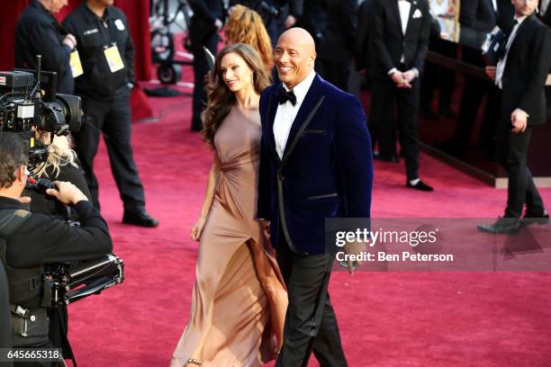 Actor Dwayne Johnson and Lauren Hashian attend the 89th Annual Academy Awards at Hollywood & Highland Center on February 26, 2017 in Hollywood,...