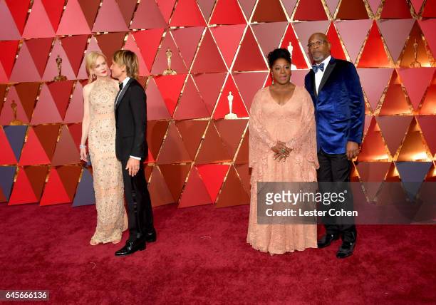 Actor Nicole Kidman, musician Keith Urban, and actors LaTanya Richardson and Samuel L. Jackson attend the 89th Annual Academy Awards at Hollywood &...