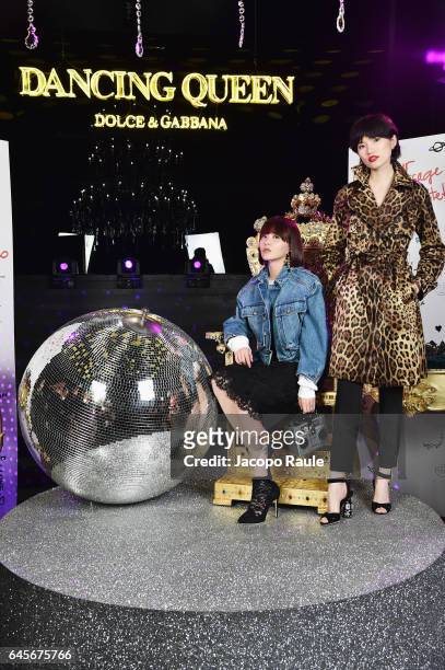 Fil XiaoBai and guest attends the Dolce & Gabbana 'Dancing Queen' After Show Party during Milan Fashion Week Fall/Winter 2017/18 on February 26, 2017...