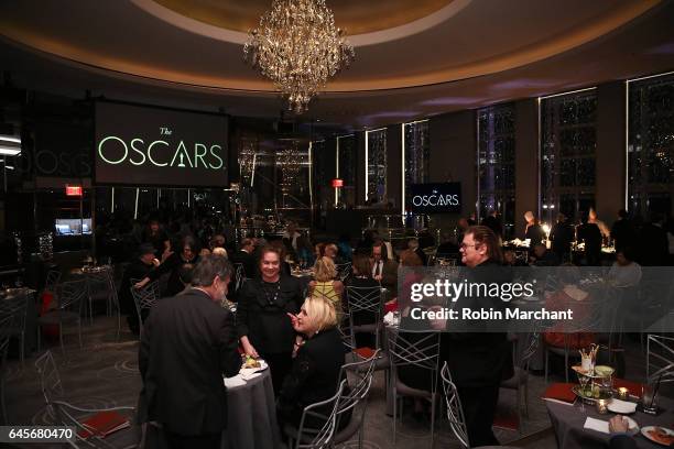 Guests attend the Oscar Night New York Viewing Party Hosted by the Academy of Motion Picture Arts and Sciences at The Rainbow Room on February 26,...