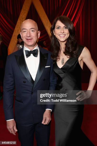 Jeff Bezos, Chief Executive Officer of Amazon and MacKenzie Bezos attend the 89th Annual Academy Awards at Hollywood & Highland Center on February...