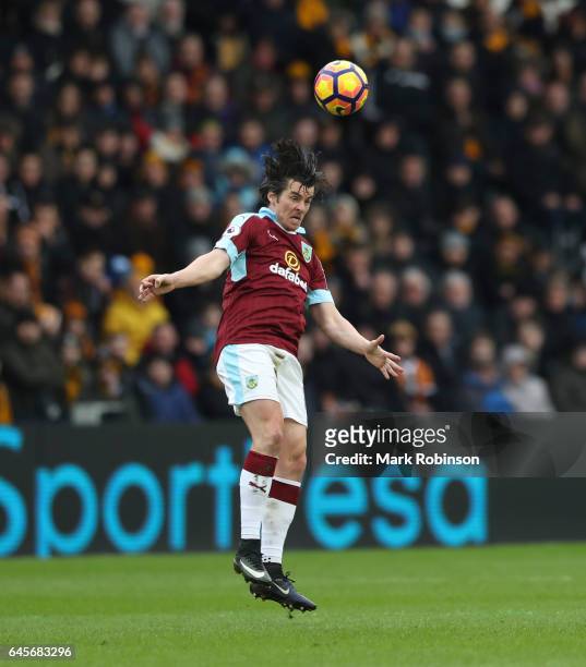 Joey Barton of Burnley during the Premier League match between Hull City and Burnley at KCOM Stadium on February 25, 2017 in Hull, England.