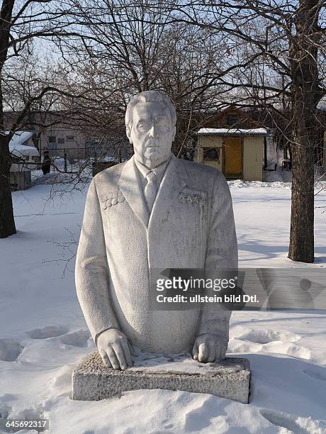 Russland, Moskau, Park der von ihren Postamenten abgetragenen Skulpturen ?Museon?, Denkmal von Leonid Iljitsch Breschnew , sowjetischer Politiker und...