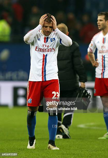 Rafael van der Vaart, Einzelbild, Aktion, enttaeuscht enttäuacht, Gestik, Hamburger SV HSV - VfB Stuttgart, Bundesliga DFL, Sport, Fußball Fussball,...