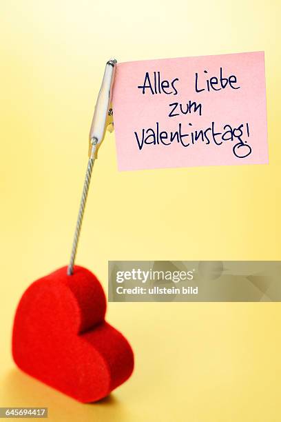 Herz und Notizzettel, Valentinstag