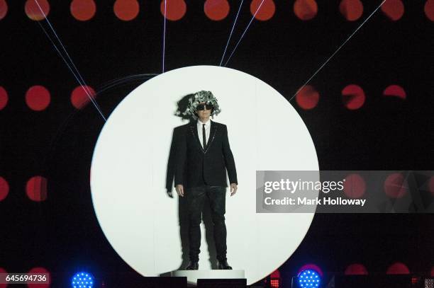 Neil Tennant of the Pet Shop Boys performs on stage at BIC on February 26, 2017 in Bournemouth, England.