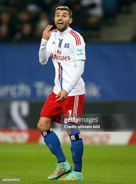 Valon Behrami, Einzelbild, Aktion, Gestik, Hamburger SV HSV, Bundesliga DFL, Sport, Fußball Fussball, Imtech-Arena Hamburg, Herren, Saison 2014