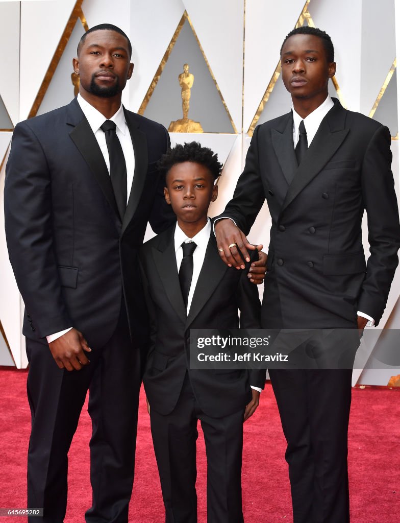 Ashton Rhodes Actors Trevante Rhodes, Alex R. Hibbert and Ashton Sanders attend the ...