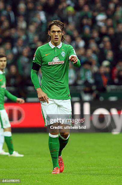 Jannik Vestergaard, Einzelbild, Aktion, Gestik, SV Werder Bremen, Bundesliga DFL, Sport, Fußball Fussball, Weserstadion Bremen, Herren, Saison 2014