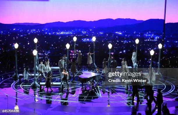 Musician John Legend performs onstage during the 89th Annual Academy Awards at Hollywood & Highland Center on February 26, 2017 in Hollywood,...