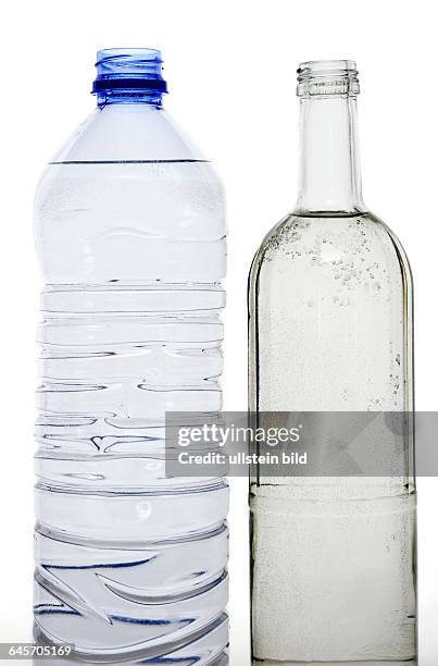 Wasserflasche aus Glas und PVC