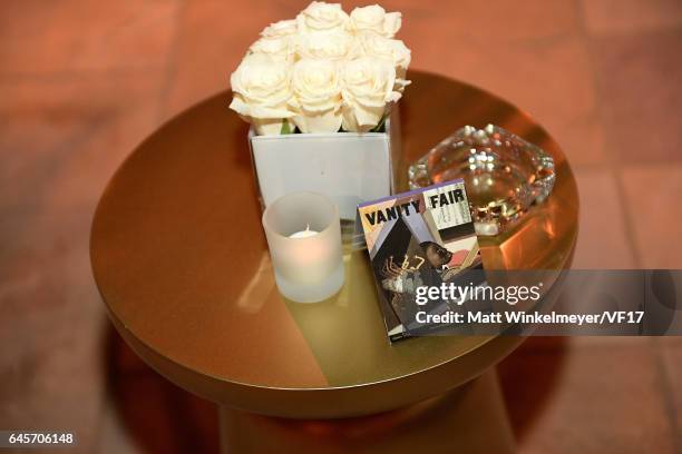 Decorations on display at the 2017 Vanity Fair Oscar Party hosted by Graydon Carter at Wallis Annenberg Center for the Performing Arts on February...