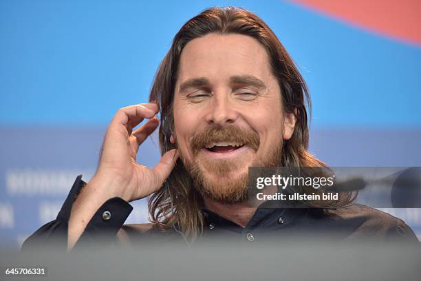 Schauspieler Christian Bale während der Pressekonferenz zum Film -KNIGHT OF CUPS- anlässlich der 65. Internationalen Filmfestspiele Berlin
