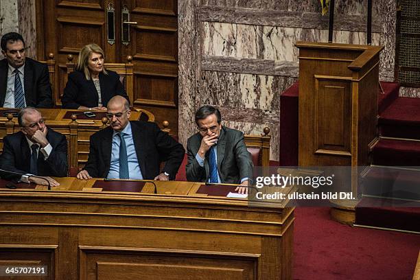 Second ballot for the presidential election in Athens. The candidate of the Government Stavros Dimas got 168 out of 300 votes and thus failed at this...