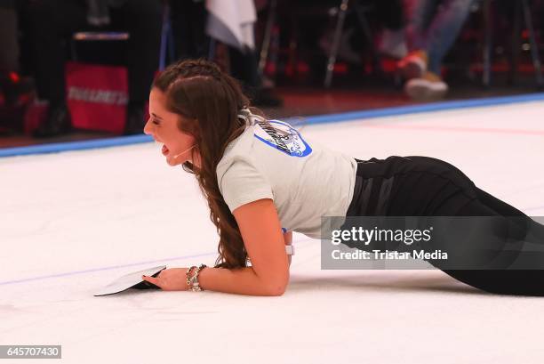Sarah Lombardi attends the TV Show 'Der Grosse RTL2 Promi Curling Abend' on February 26, 2017 in Moenchengladbach, Germany.