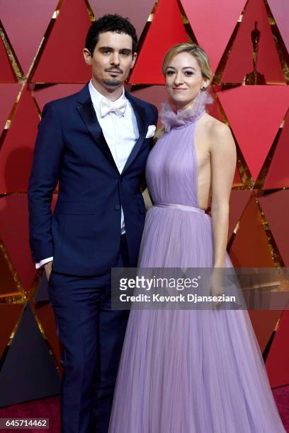 Director Damien Chazelle and Actress Olivia Hamilton attend the 89th Annual Academy Awards at Hollywood & Highland Center on February 26, 2017 in...