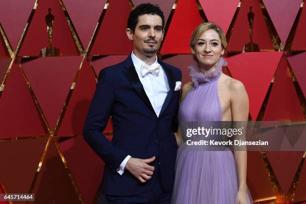 Director Damien Chazelle and Actress Olivia Hamilton attend the 89th Annual Academy Awards at Hollywood & Highland Center on February 26, 2017 in...