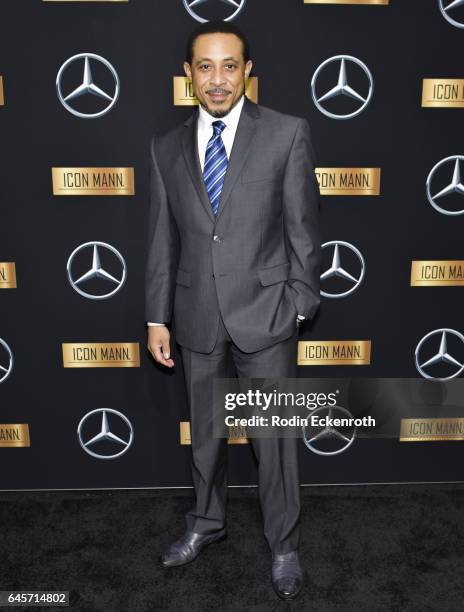 Actor Dale Godboldo attends the Mercedes-Benz x ICON MANN 2017 Academy Awards Viewing Party at Four Seasons Hotel Los Angeles at Beverly Hills on...