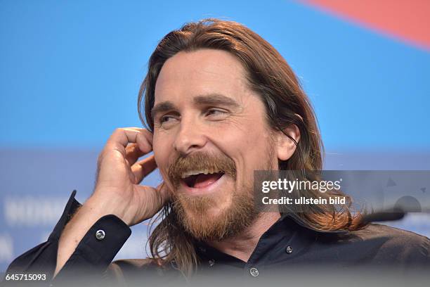 Schauspieler Christian Bale während der Pressekonferenz zum Film -KNIGHT OF CUPS- anlässlich der 65. Internationalen Filmfestspiele Berlin