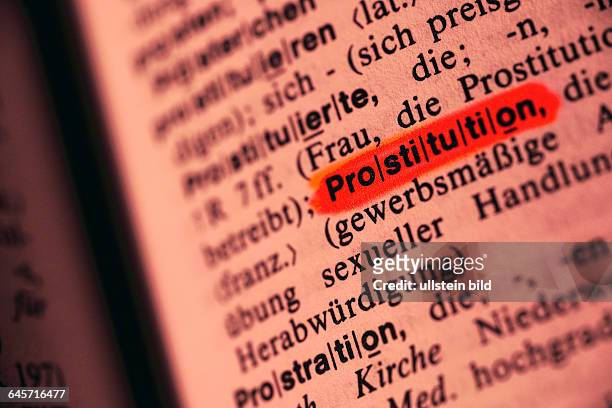 Das Wort Prostitution in einem Wörterbuch