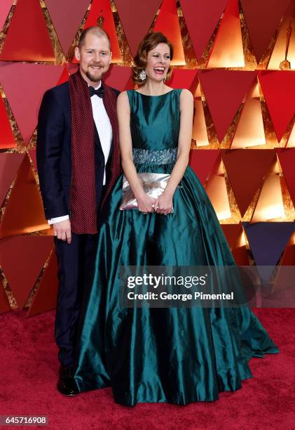 Make-up artists Love Larson and Eva von Bahrr attends the 89th Annual Academy Awards at Hollywood & Highland Center on February 26, 2017 in...