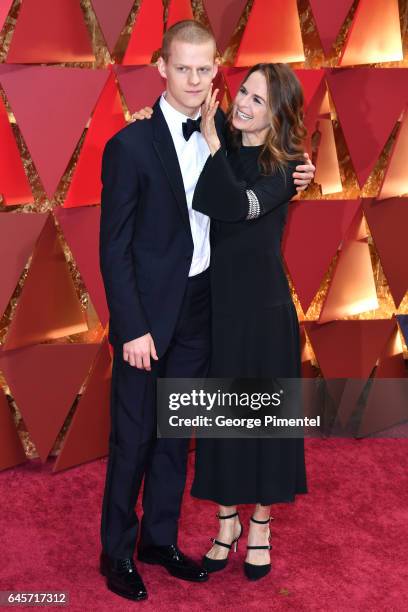 Lucas Hedges and Susan Bruce Titman attend the 89th Annual Academy Awards at Hollywood & Highland Center on February 26, 2017 in Hollywood,...