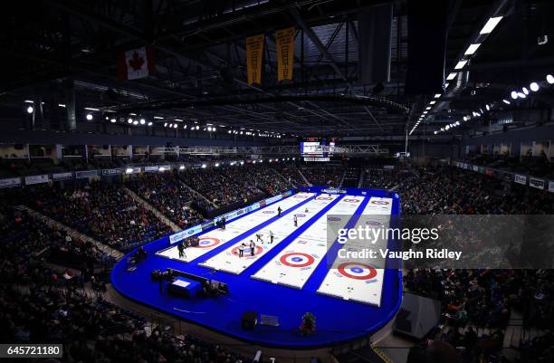 Ontario play Manitoba in the Gold Medal match during the 2017 Scotties Tournament of Hearts at the Meridian Centre on February 26, 2017 in St...