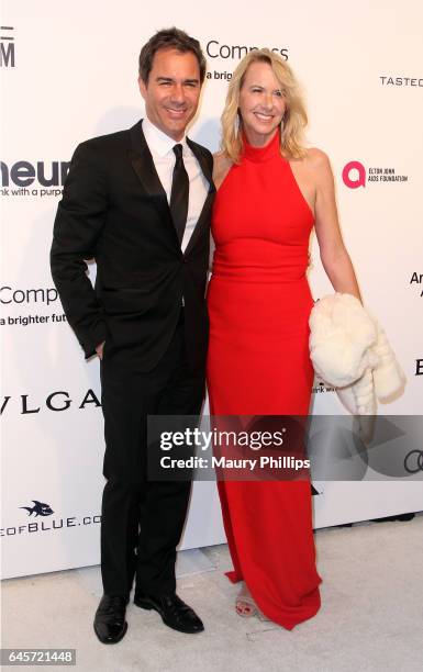 Eric and Janet McCormack attend the 25th annual Elton John AIDS Foundation's Oscar Viewing Party at The City of West Hollywood Park on February 26,...