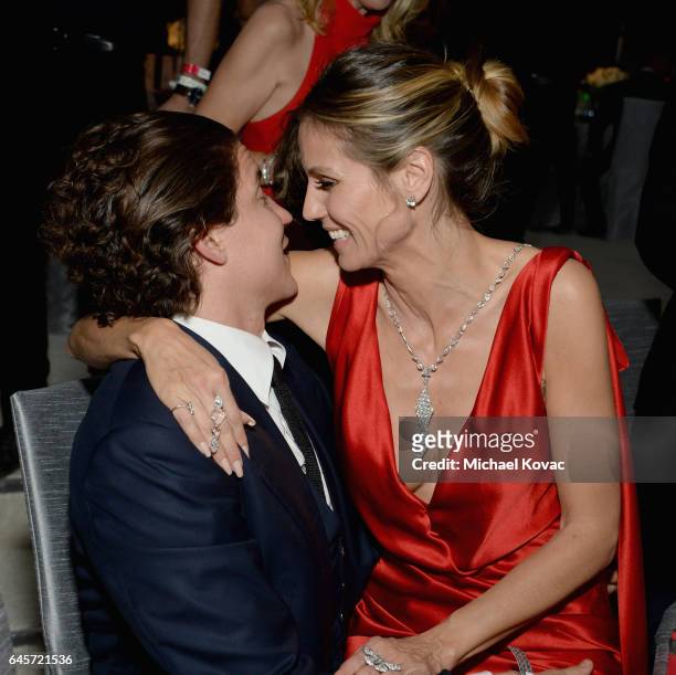 Model Heidi Klum and Vito Schnabel attend the 25th Annual Elton John AIDS Foundation's Academy Awards Viewing Party at The City of West Hollywood...