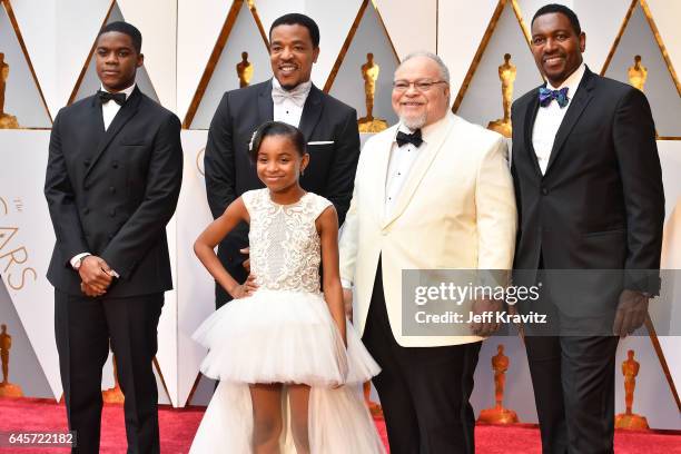 Actors Jovan Adepo, Russell Hornsby, Saniyya Sidney, Stephen Henderson and Mykelti Williamson attend the 89th Annual Academy Awards at Hollywood &...