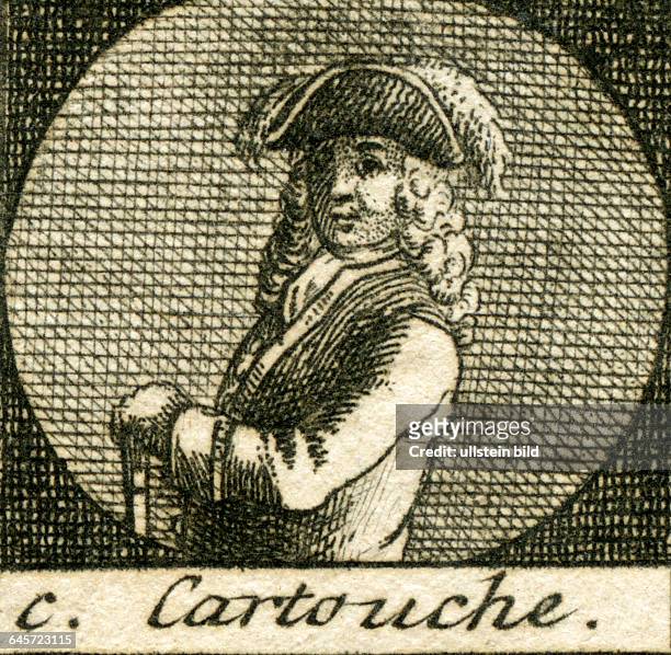 Louis Dominique Garthausen / Louis Dominique Bourguignon auch unter Cartouche bekannt , geboren 1693 in Paris , gestorben 1721 in Paris ,...