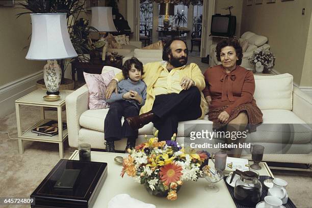 Demis Roussos - Singer, Greecewith his mother Olga and his son in Cyrill in his house in London