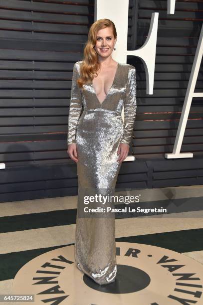 Actor Amy Adams attends the 2017 Vanity Fair Oscar Party hosted by Graydon Carter at Wallis Annenberg Center for the Performing Arts on February 26,...