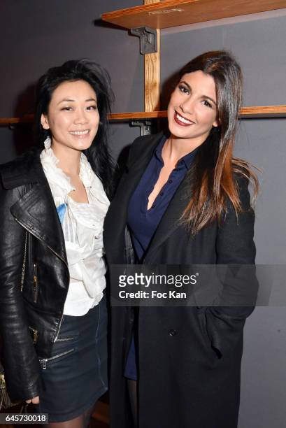 Malika Lambert and actress/TV presenter Donia Eden attend the Urban Anthology and Design Preview Cocktail at Artcurial on February 26, 2017 in Paris,...