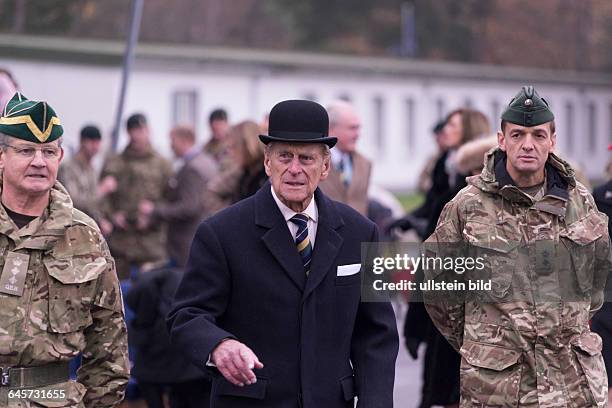 Seine Königliche Hoheit Prinz Philip The Duke of Edinburgh besucht als deren Ehrenoberst The Queen's Royal Hussars in Paderborn-Sennelager