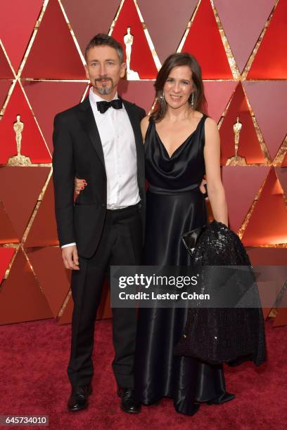 Sound Mixer Stuart Wilson and guest attend the 89th Annual Academy Awards at Hollywood & Highland Center on February 26, 2017 in Hollywood,...