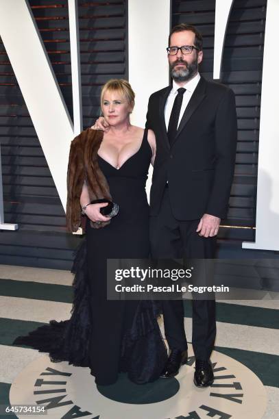 Actor Patricia Arquette and artist Eric White attend the 2017 Vanity Fair Oscar Party hosted by Graydon Carter at Wallis Annenberg Center for the...
