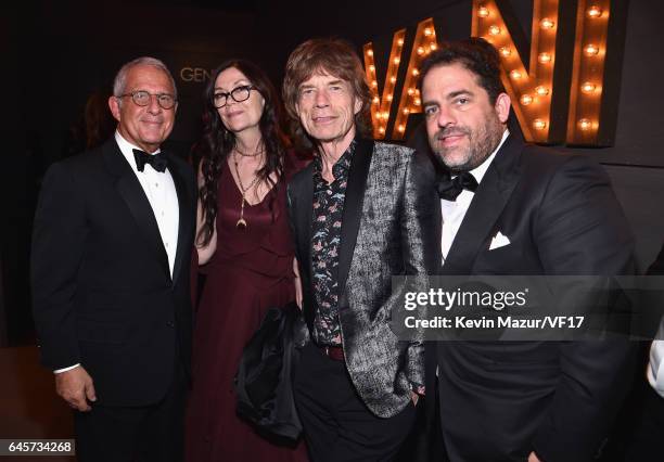 Victoria Pearman, musician Mick Jagger and director Brett Ratner attends the 2017 Vanity Fair Oscar Party hosted by Graydon Carter at Wallis...