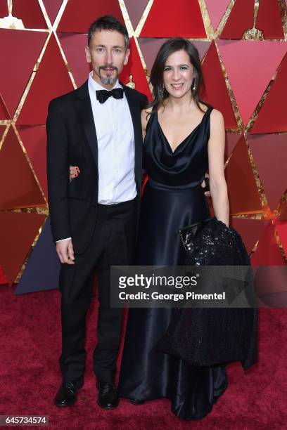 Sound Mixer Stuart Wilson and guest attend the 89th Annual Academy Awards at Hollywood & Highland Center on February 26, 2017 in Hollywood,...