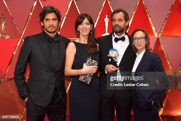 Producers Max Karli, Armelle Glorennec, director Claude Barras and screenwriter Celine Sciamma attends the 89th Annual Academy Awards at Hollywood &...