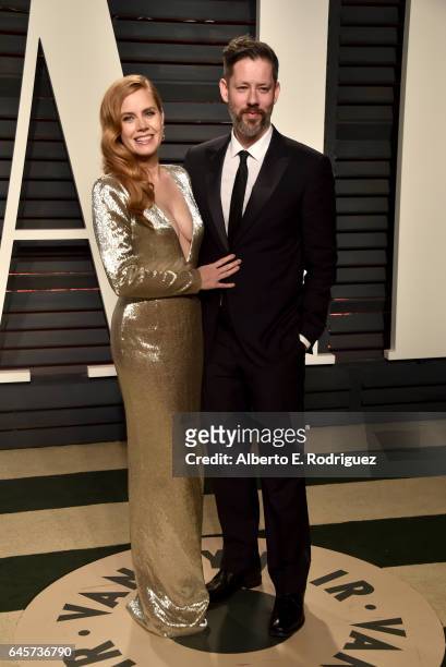 Actress Amy Adams and Darren Le Gallo attend the 2017 Vanity Fair Oscar Party hosted by Graydon Carter at Wallis Annenberg Center for the Performing...