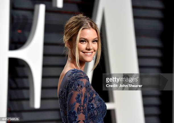 Model Nina Agdal attends the 2017 Vanity Fair Oscar Party hosted by Graydon Carter at Wallis Annenberg Center for the Performing Arts on February 26,...