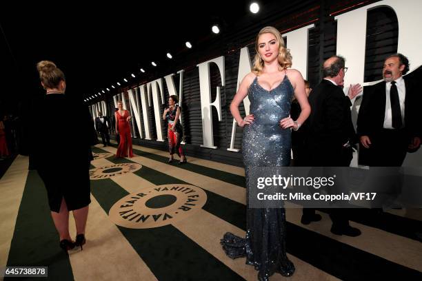 Model Kate Upton attends the 2017 Vanity Fair Oscar Party hosted by Graydon Carter at Wallis Annenberg Center for the Performing Arts on February 26,...