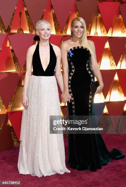 Michelle Williams and Busy Philipps attend the 89th Annual Academy Awards at Hollywood & Highland Center on February 26, 2017 in Hollywood,...