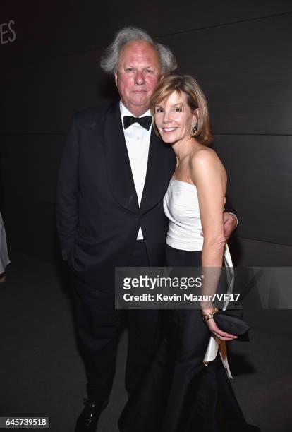 Host and Vanity Fair Editor Graydon Carter and Anna Scott attends the 2017 Vanity Fair Oscar Party hosted by Graydon Carter at Wallis Annenberg...