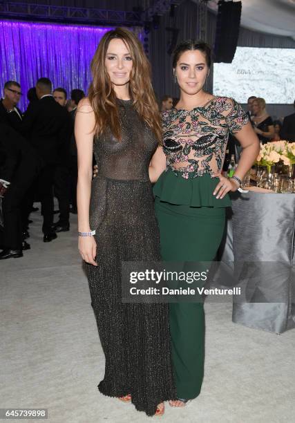 Lorenza Izzo and Carolina Parsons attend Bulgari at the 25th Annual Elton John AIDS Foundation's Academy Awards Viewing Party at on February 26, 2017...