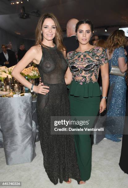 Lorenza Izzo and Carolina Parsons attend Bulgari at the 25th Annual Elton John AIDS Foundation's Academy Awards Viewing Party at on February 26, 2017...