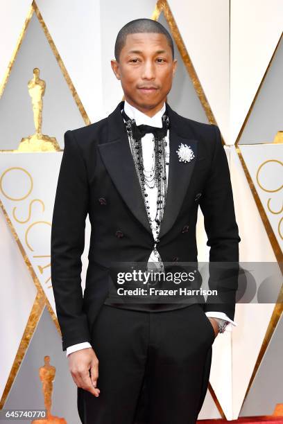 Producer Pharrell Williams attends the 89th Annual Academy Awards at Hollywood & Highland Center on February 26, 2017 in Hollywood, California.