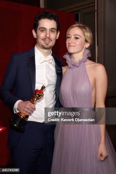 Director Damien Chazelle and Olivia Hamilton attend the 89th Annual Academy Awards Governors Ball at Hollywood & Highland Center on February 26, 2017...